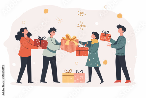 Festive Party Vector Illustration with Firecrackers