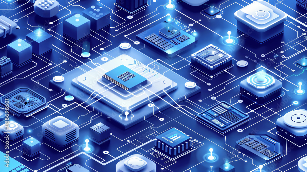 Fototapeta premium Technology, Data, Cloud Services