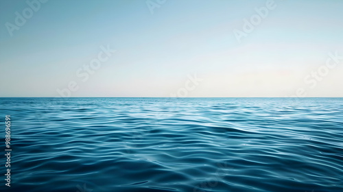 Wallpaper Mural Tranquil Ocean Horizon Blue Water Surface with Gentle Waves Torontodigital.ca