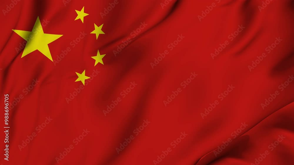 China flag animation seamless loop. 4K China flag animation seamless loop. 4K