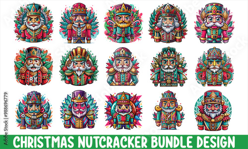 Christmas Nutcracker T-shirt Design, Artistic hand-drawn nutcracker icon on a crisp white backdrop. Premium vector artwork, ideal for unique and joyful holiday-themed t-shirt designs.