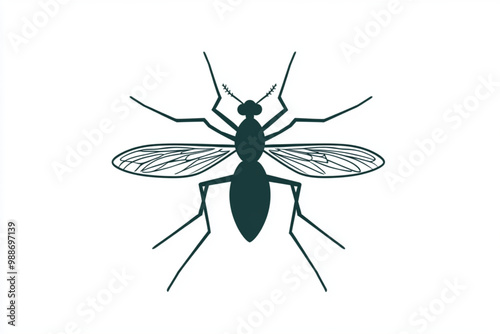 Vector stylized logo of baby mosquito , isolated on white background