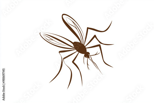 Vector stylized logo of baby mosquito , isolated on white background