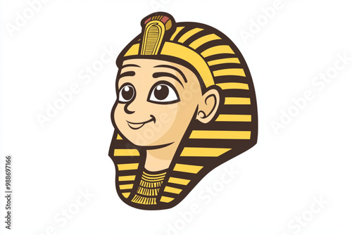 Vector stylized logo of baby pharaoh , isolated on white background 