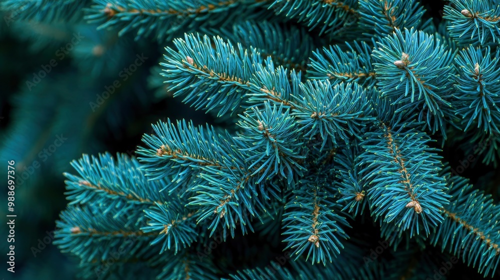 short needles of a coniferous tree close-up on a green background, texture of needles of a Christmas tree close-up, blue pine branches, with generative ai short needles of a coniferous tree close-up on a green background, texture of needles of a Christmas tree close-up, blue pine branches, with generative ai