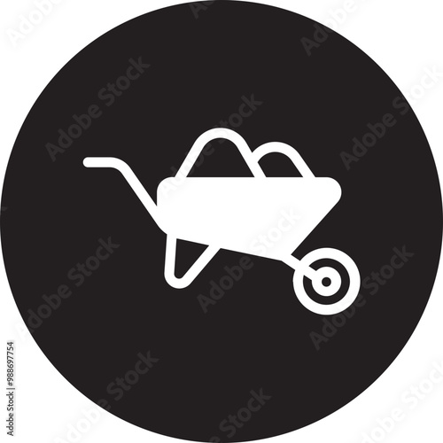 wheelbarrow glyph icon