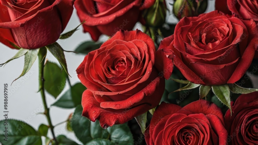 Bright red roses close-up Bright red roses close-up