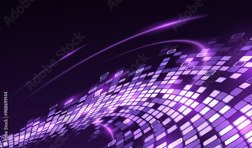 Abstract violet light shapes with motion effect