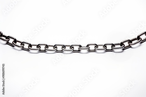 Metal chain necklace jewelry white background.