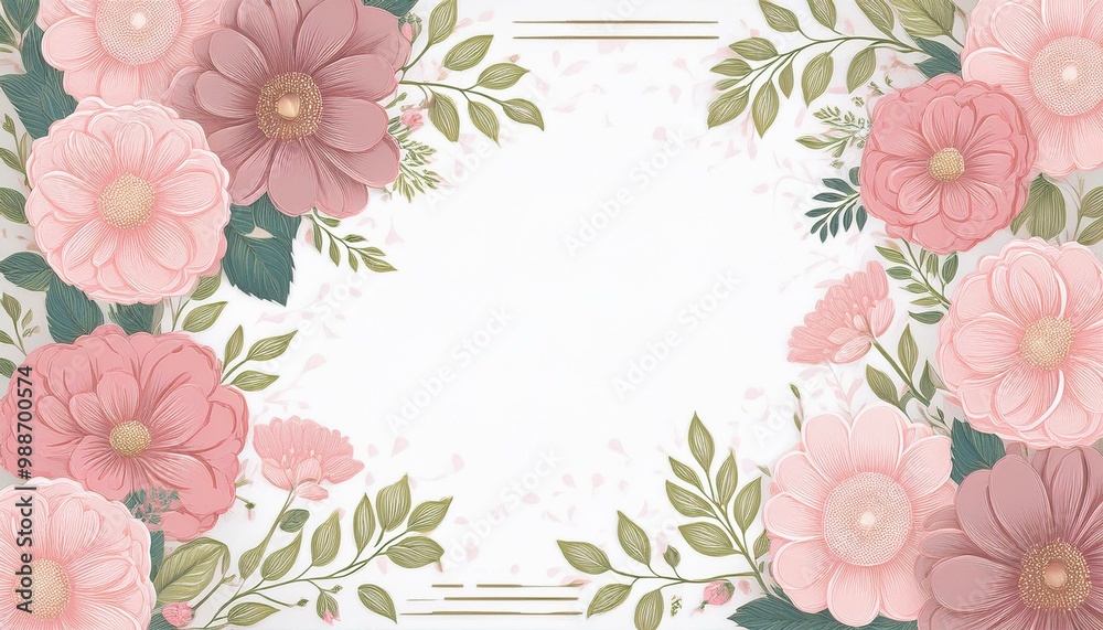 Invitation card floral design template Invitation card floral design template