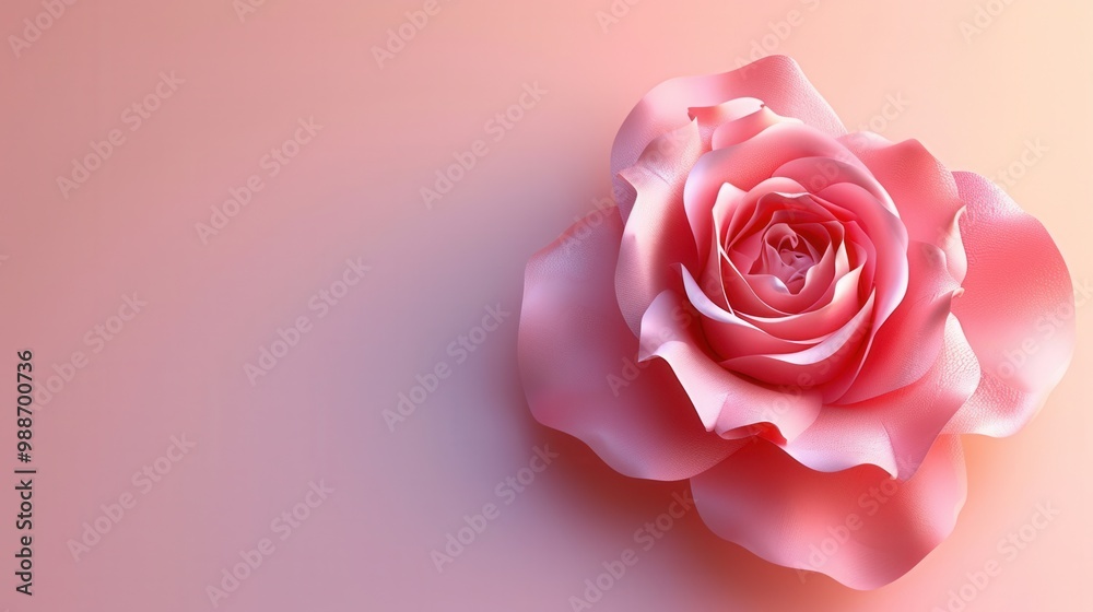 Elegant 3D Rose Wallpaper. High level of detail and plain background concept Elegant 3D Rose Wallpaper. High level of detail and plain background concept
