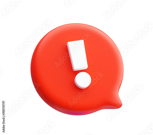 Alert Icon red attention alarm danger warning sign 3d illustration background