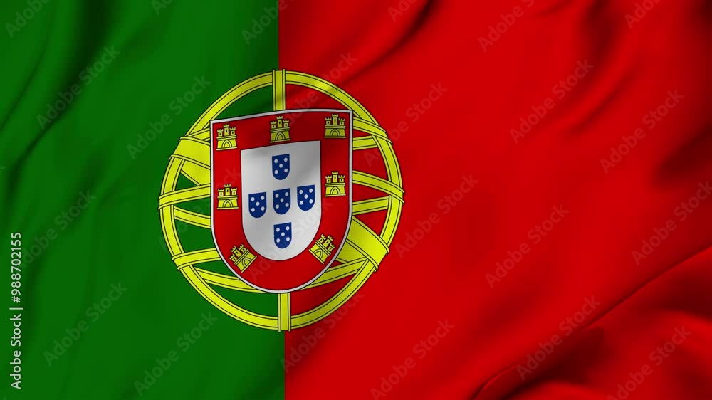 Portugal flag animation seamless loop. 4K Portugal flag animation seamless loop. 4K