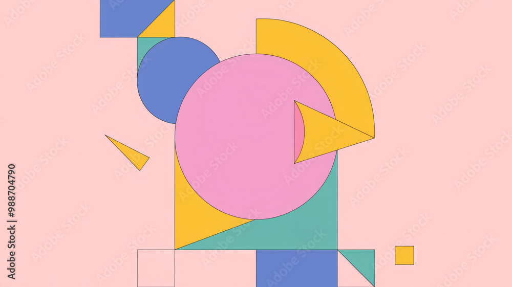 Minimalistic Geometric Shapes in Pastel Tones
Minimalistic Geometric Shapes in Pastel Tones