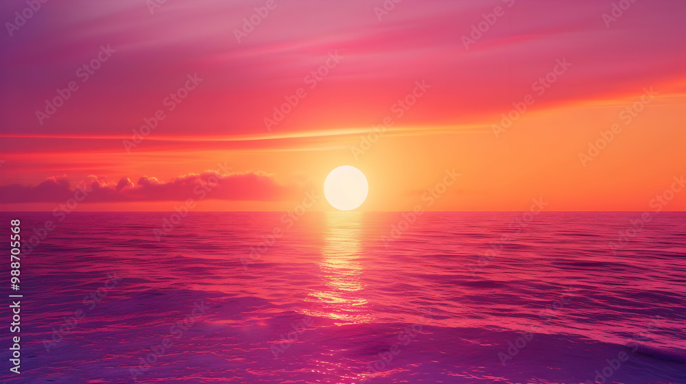 Vibrant Sunset Over the Ocean A Breathtaking View Vibrant Sunset Over the Ocean A Breathtaking View