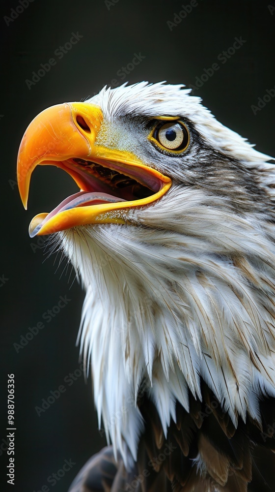 Fototapeta premium Majestic Eagle Soaring. High detailed wallpaper with plain background