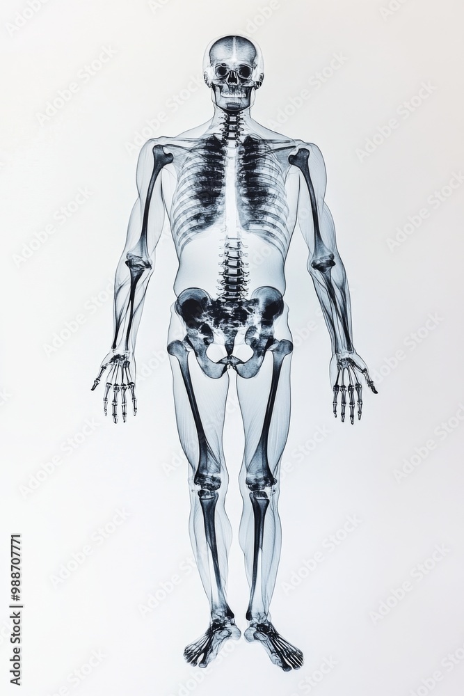 Illustration of the Human Skeleton Anatomy A Detailed X-Ray View of the Skeleton Structure Illustration of the Human Skeleton Anatomy A Detailed X-Ray View of the Skeleton Structure