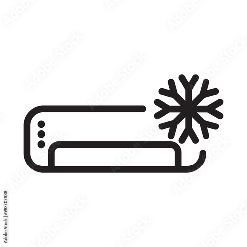 Air conditioner icon with snowflake.