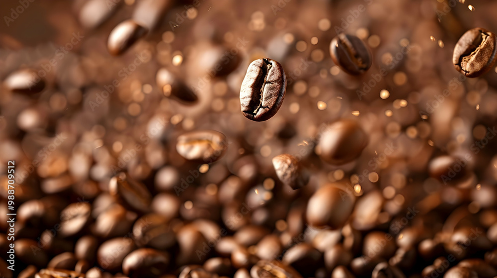 Roasted Coffee Beans: A Close-Up View of Rich Aroma and Texture Roasted Coffee Beans: A Close-Up View of Rich Aroma and Texture