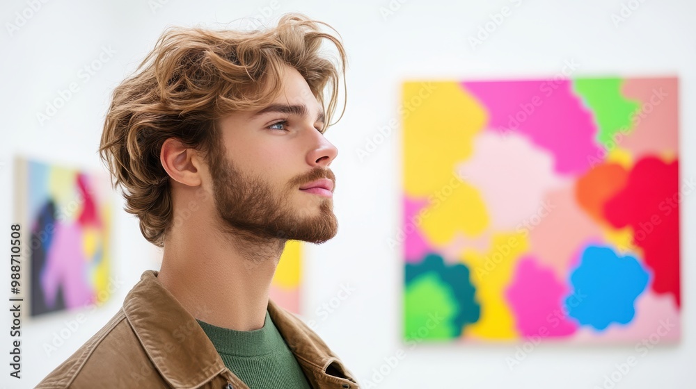 A group of people discussing art in a gallery, showcasing the shared experience of art appreciation. A group of people discussing art in a gallery, showcasing the shared experience of art appreciation.