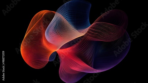 An abstract representation of a knot vector used in B-splines, highlighting the parameter intervals and transitions between curve segments in a geometric pattern