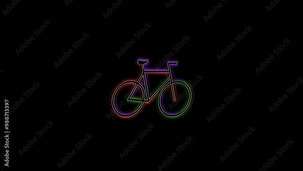 Neon bicycle icon. glowing Biking mountain icon. Mountain bicycle. Neon bicycle icon. glowing Biking mountain icon. Mountain bicycle.