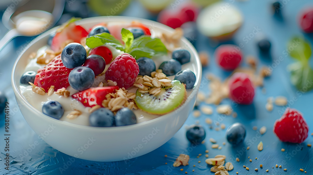 Delicious Blueberry Yogurt Parfait with Fresh Fruit and Granola Delicious Blueberry Yogurt Parfait with Fresh Fruit and Granola