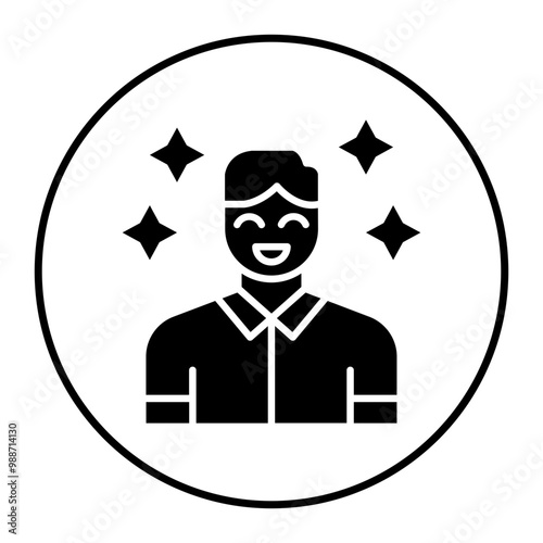 Happy Man vector icon. Can be used for Comfort iconset.