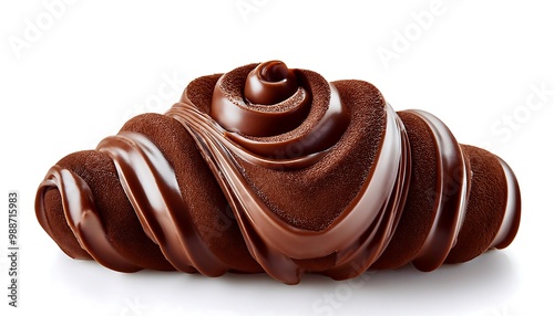 chocolate torsade twist white background photo