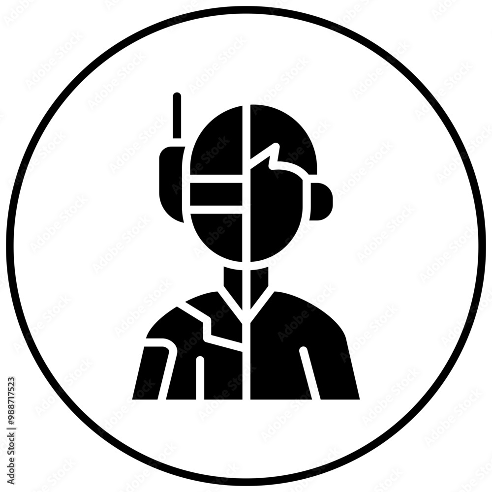 Cyborg vector icon. Can be used for Science Fiction iconset. Cyborg vector icon. Can be used for Science Fiction iconset.