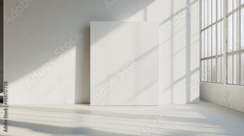 Pure White Canvas in Bright Sunlit Room