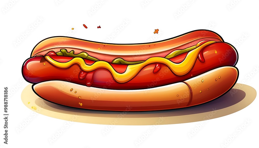cartoon sausage hot dog white background cartoon sausage hot dog white background