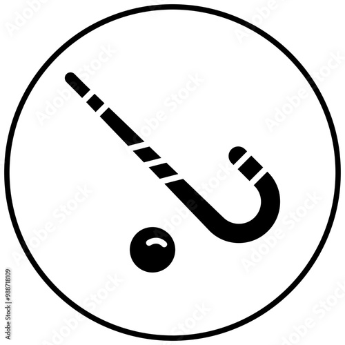 Hockey Stick vector icon. Can be used for Outdoor Fun iconset.