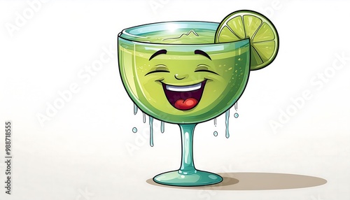 Wallpaper Mural cartoon margarita character smiling groggily white background Torontodigital.ca