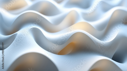 White futuristic background. Repeating rows of abstract waves