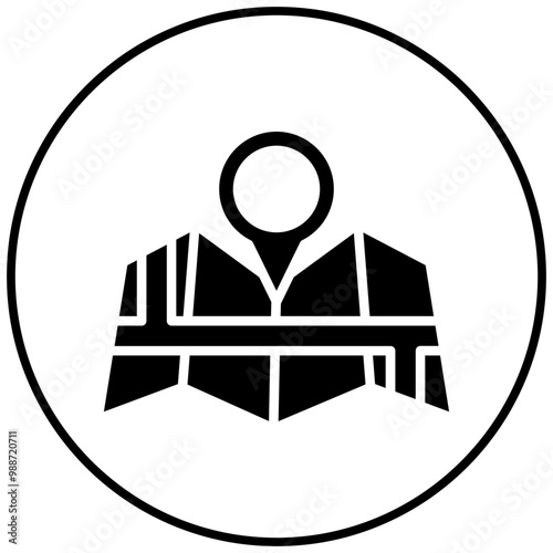 On The Map vector icon. Can be used for Contact Us iconset.