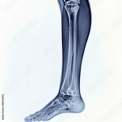 An X-Ray Image depicting the structure of a Human Ankle and Leg Bones in detail