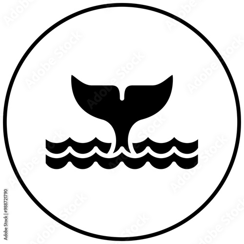 Whale vector icon. Can be used for Coastline iconset.