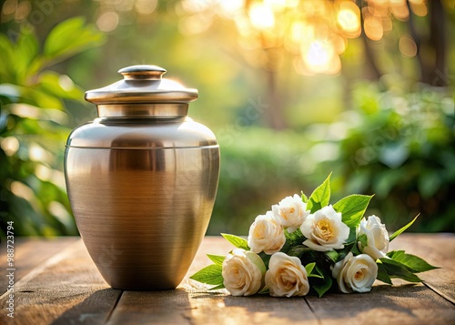 A delicate urn cradles the remains of a cherished life, a tangible keepsake of love, memories, and legacy.