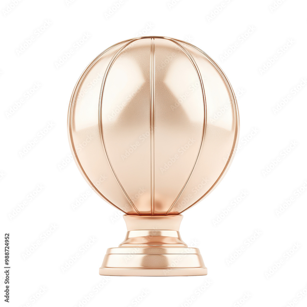 A gold colored ball with a silver rim A gold colored ball with a silver rim