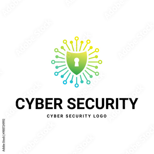 Cyber Security Logo or badge for technology and security company.