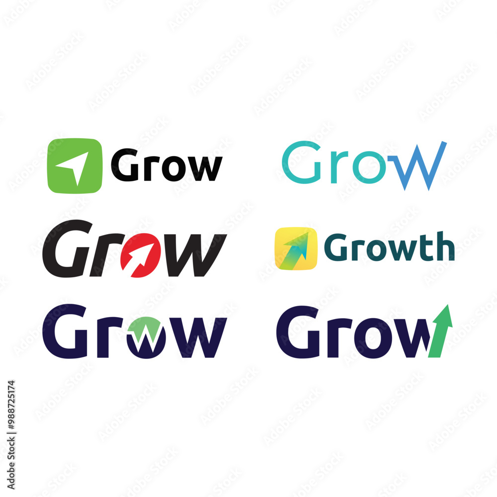 Grow logo with arrow up symbol. Grow logo with arrow up symbol.