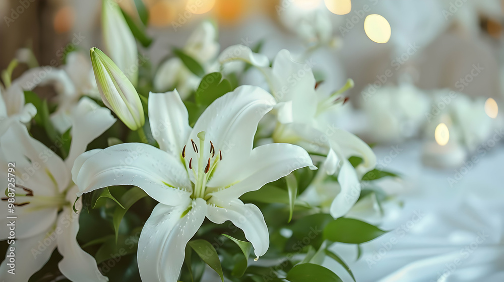 White Lilies Bouquet - Elegant Floral Arrangement White Lilies Bouquet - Elegant Floral Arrangement