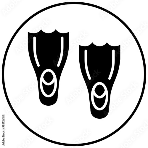Fins vector icon. Can be used for Ocean iconset.
