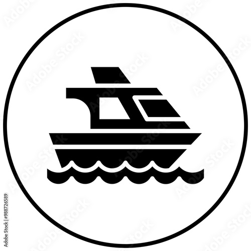 Yatch vector icon. Can be used for Ocean iconset.