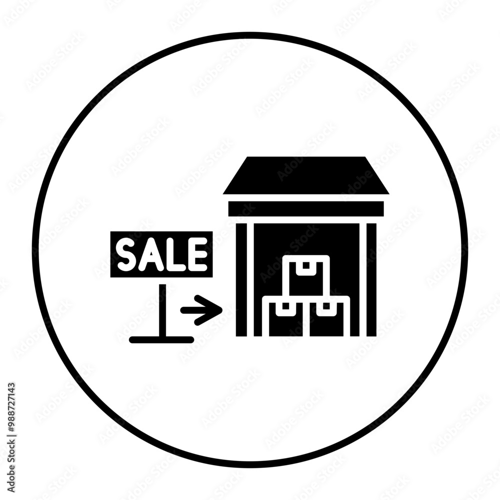 Warehouse For Sale vector icon. Can be used for Warehouse iconset. Warehouse For Sale vector icon. Can be used for Warehouse iconset.