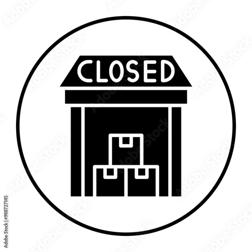Warehouse Closed vector icon. Can be used for Warehouse iconset.