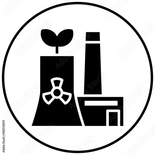 Nuclear Power Plant vector icon. Can be used for Manufacturing iconset.