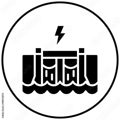 Hydroelectric vector icon. Can be used for Manufacturing iconset.
