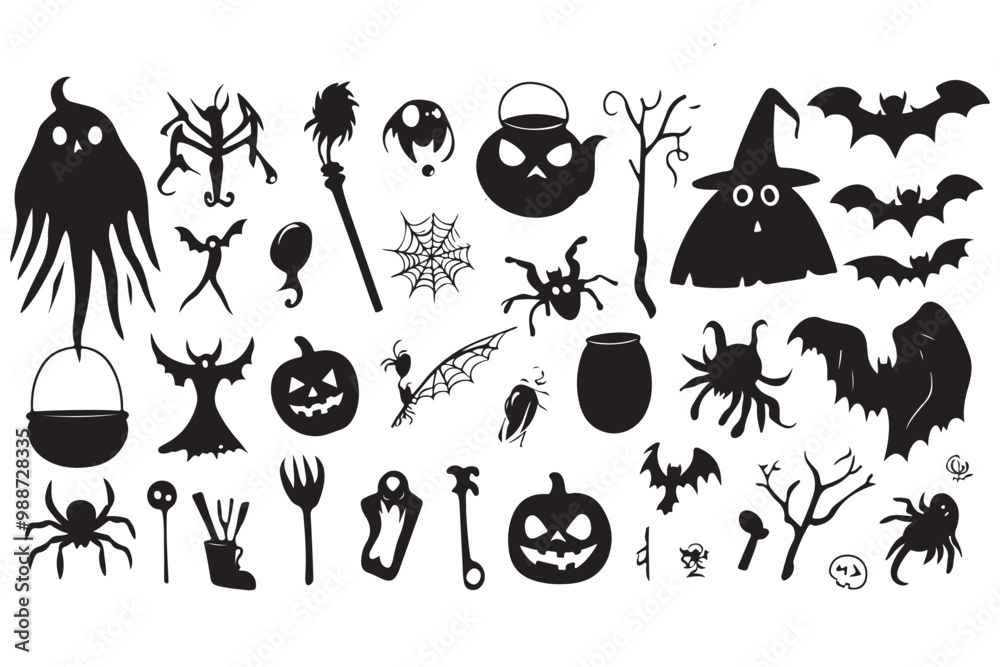 Halloween vector silhouette art Halloween vector silhouette art